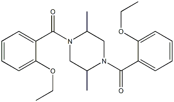 1,4-bis(2-ethoxybenzoyl)-2,5-dimethylpiperazine Struktur