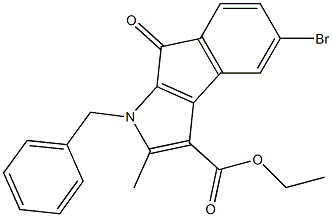 ethyl 1-benzyl-5-bromo-2-methyl-8-oxo-1,8-dihydroindeno[2,1-b]pyrrole-3-carboxylate Struktur