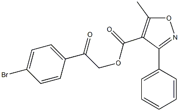 2-(4-bromophenyl)-2-oxoethyl 5-methyl-3-phenyl-4-isoxazolecarboxylate Struktur