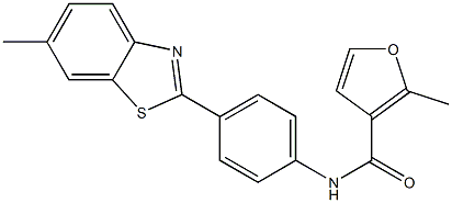 2-methyl-N-[4-(6-methyl-1,3-benzothiazol-2-yl)phenyl]-3-furamide Struktur