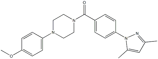 4-{4-[4-(3,5-dimethyl-1H-pyrazol-1-yl)benzoyl]-1-piperazinyl}phenyl methyl ether Struktur