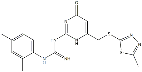 N-(2,4-dimethylphenyl)-N'-(6-{[(5-methyl-1,3,4-thiadiazol-2-yl)thio]methyl}-4-oxo-1,4-dihydro-2-pyrimidinyl)guanidine Struktur