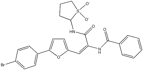 N-(2-[5-(4-bromophenyl)-2-furyl]-1-{[(1,1-dioxidotetrahydro-2-thienyl)amino]carbonyl}vinyl)benzamide Struktur