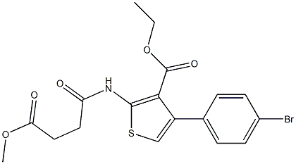 ethyl 4-(4-bromophenyl)-2-[(4-methoxy-4-oxobutanoyl)amino]thiophene-3-carboxylate Struktur