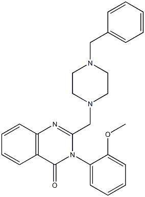 2-[(4-benzyl-1-piperazinyl)methyl]-3-(2-methoxyphenyl)-4(3H)-quinazolinone Struktur