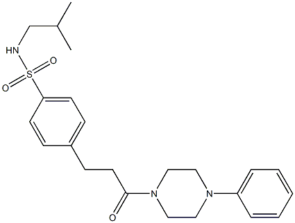 N-isobutyl-4-[3-oxo-3-(4-phenyl-1-piperazinyl)propyl]benzenesulfonamide Struktur