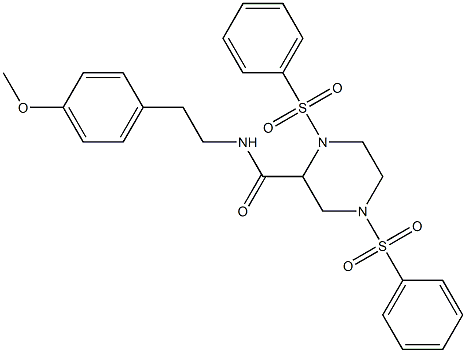 N-[2-(4-methoxyphenyl)ethyl]-1,4-bis(phenylsulfonyl)-2-piperazinecarboxamide Struktur