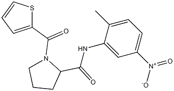 N-{5-nitro-2-methylphenyl}-1-(thien-2-ylcarbonyl)pyrrolidine-2-carboxamide Struktur