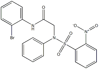 N-(2-bromophenyl)-2-[({2-nitrophenyl}sulfonyl)anilino]acetamide Struktur