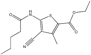 ethyl 4-cyano-3-methyl-5-(pentanoylamino)-2-thiophenecarboxylate Struktur