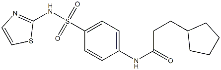 3-cyclopentyl-N-{4-[(1,3-thiazol-2-ylamino)sulfonyl]phenyl}propanamide Struktur