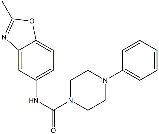 N-(2-methyl-1,3-benzoxazol-5-yl)-4-phenyl-1-piperazinecarboxamide Struktur