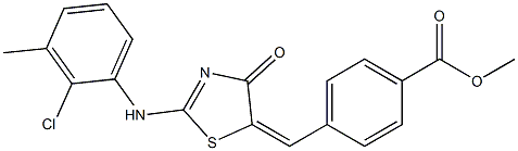 methyl 4-[(2-(2-chloro-3-methylanilino)-4-oxo-1,3-thiazol-5(4H)-ylidene)methyl]benzoate Struktur