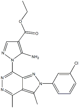 ethyl 5-amino-1-[2-(3-chlorophenyl)-3,4-dimethyl-2H-pyrazolo[3,4-d]pyridazin-7-yl]-1H-pyrazole-4-carboxylate Struktur