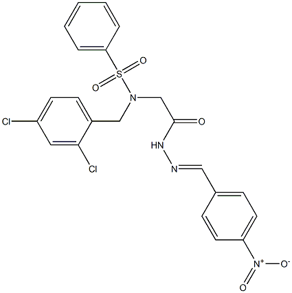 N-(2,4-dichlorobenzyl)-N-[2-(2-{4-nitrobenzylidene}hydrazino)-2-oxoethyl]benzenesulfonamide Struktur