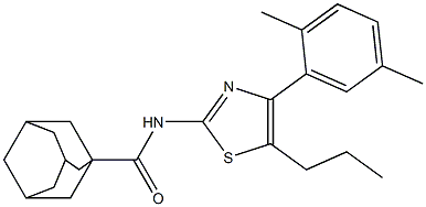 N-[4-(2,5-dimethylphenyl)-5-propyl-1,3-thiazol-2-yl]-1-adamantanecarboxamide Struktur