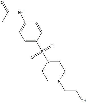 N-(4-{[4-(2-hydroxyethyl)-1-piperazinyl]sulfonyl}phenyl)acetamide Struktur