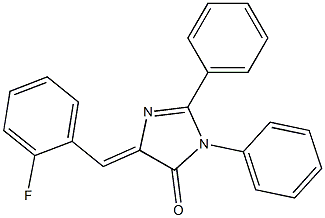 5-(2-fluorobenzylidene)-2,3-diphenyl-3,5-dihydro-4H-imidazol-4-one Struktur