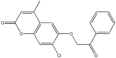 7-chloro-4-methyl-6-(2-oxo-2-phenylethoxy)-2H-chromen-2-one Struktur