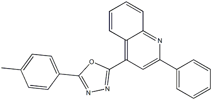 4-[5-(4-methylphenyl)-1,3,4-oxadiazol-2-yl]-2-phenylquinoline Struktur