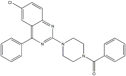 2-(4-benzoyl-1-piperazinyl)-6-chloro-4-phenylquinazoline Struktur