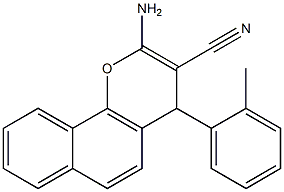 2-amino-4-(2-methylphenyl)-4H-benzo[h]chromene-3-carbonitrile Struktur