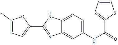 N-[2-(5-methyl-2-furyl)-1H-benzimidazol-5-yl]-2-thiophenecarboxamide Struktur