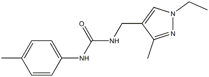 N-[(1-ethyl-3-methyl-1H-pyrazol-4-yl)methyl]-N'-(4-methylphenyl)urea Struktur