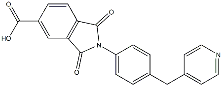 1,3-dioxo-2-[4-(4-pyridinylmethyl)phenyl]-5-isoindolinecarboxylic acid Struktur