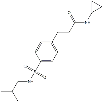 N-cyclopropyl-3-{4-[(isobutylamino)sulfonyl]phenyl}propanamide Struktur