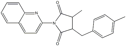 3-methyl-4-(4-methylbenzyl)-1-(2-quinolinyl)-2,5-pyrrolidinedione Struktur