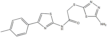 2-[(5-amino-1,3,4-thiadiazol-2-yl)sulfanyl]-N-[4-(4-methylphenyl)-1,3-thiazol-2-yl]acetamide Struktur