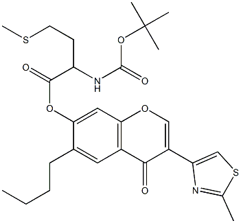 6-butyl-3-(2-methyl-1,3-thiazol-4-yl)-4-oxo-4H-chromen-7-yl 2-[(tert-butoxycarbonyl)amino]-4-(methylsulfanyl)butanoate Struktur