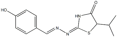 4-hydroxybenzaldehyde (5-isopropyl-4-oxo-1,3-thiazolidin-2-ylidene)hydrazone Struktur