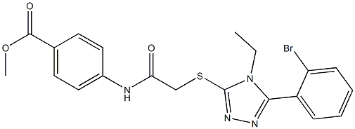 methyl 4-[({[5-(2-bromophenyl)-4-ethyl-4H-1,2,4-triazol-3-yl]sulfanyl}acetyl)amino]benzoate Struktur