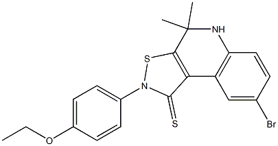 8-bromo-2-(4-ethoxyphenyl)-4,4-dimethyl-4,5-dihydroisothiazolo[5,4-c]quinoline-1(2H)-thione Struktur