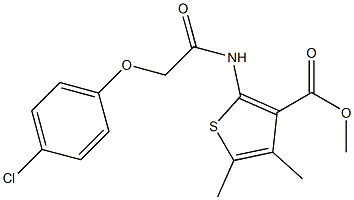 methyl 2-{[(4-chlorophenoxy)acetyl]amino}-4,5-dimethyl-3-thiophenecarboxylate Struktur