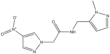 2-{4-nitro-1H-pyrazol-1-yl}-N-[(1-methyl-1H-pyrazol-5-yl)methyl]acetamide Struktur