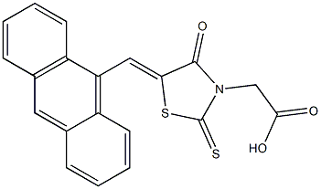 [5-(9-anthrylmethylene)-4-oxo-2-thioxo-1,3-thiazolidin-3-yl]acetic acid Struktur