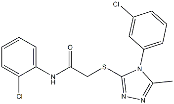 N-(2-chlorophenyl)-2-{[4-(3-chlorophenyl)-5-methyl-4H-1,2,4-triazol-3-yl]sulfanyl}acetamide Struktur