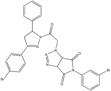 5-(3-bromophenyl)-1-{2-[3-(4-bromophenyl)-5-phenyl-4,5-dihydro-1H-pyrazol-1-yl]-2-oxoethyl}-3a,6a-dihydropyrrolo[3,4-d][1,2,3]triazole-4,6(1H,5H)-dione Struktur