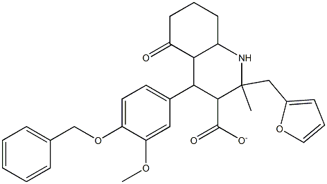 tetrahydro-2-furanylmethyl 4-[4-(benzyloxy)-3-methoxyphenyl]-2-methyl-5-oxo-1,4,5,6,7,8-hexahydro-3-quinolinecarboxylate Struktur