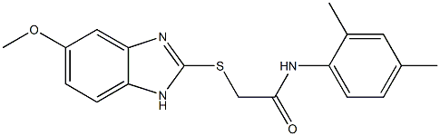 N-(2,4-dimethylphenyl)-2-[(5-methoxy-1H-benzimidazol-2-yl)sulfanyl]acetamide Struktur