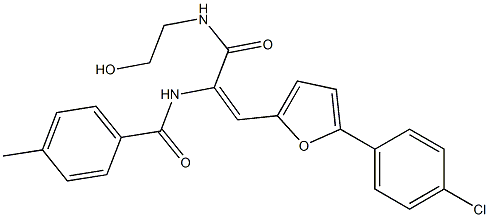 N-(2-[5-(4-chlorophenyl)-2-furyl]-1-{[(2-hydroxyethyl)amino]carbonyl}vinyl)-4-methylbenzamide Struktur