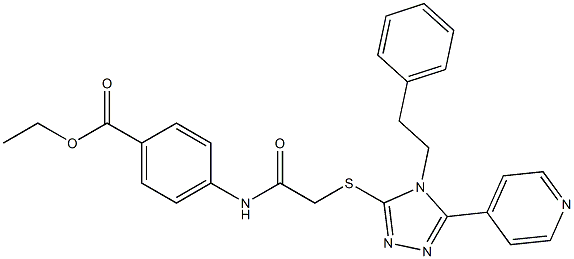 ethyl 4-[({[4-(2-phenylethyl)-5-(4-pyridinyl)-4H-1,2,4-triazol-3-yl]sulfanyl}acetyl)amino]benzoate Struktur