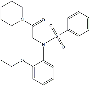 N-(2-ethoxyphenyl)-N-[2-oxo-2-(1-piperidinyl)ethyl]benzenesulfonamide Struktur