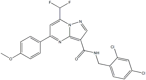 N-(2,4-dichlorobenzyl)-7-(difluoromethyl)-5-(4-methoxyphenyl)pyrazolo[1,5-a]pyrimidine-3-carboxamide Struktur