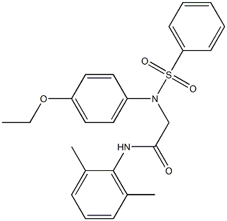 N-(2,6-dimethylphenyl)-2-[[4-(ethyloxy)phenyl](phenylsulfonyl)amino]acetamide Struktur