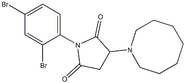 3-(1-azocanyl)-1-(2,4-dibromophenyl)-2,5-pyrrolidinedione Struktur