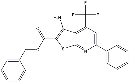 benzyl 3-amino-6-phenyl-4-(trifluoromethyl)thieno[2,3-b]pyridine-2-carboxylate Struktur